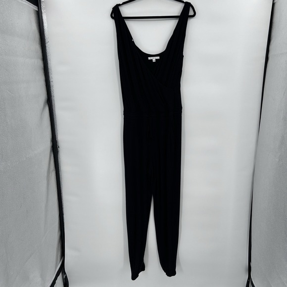 Cabi Womens Wrap Sleeveless Jumpsuit Romper Size Medium Black‎ Jogger Utility - Picture 2 of 9